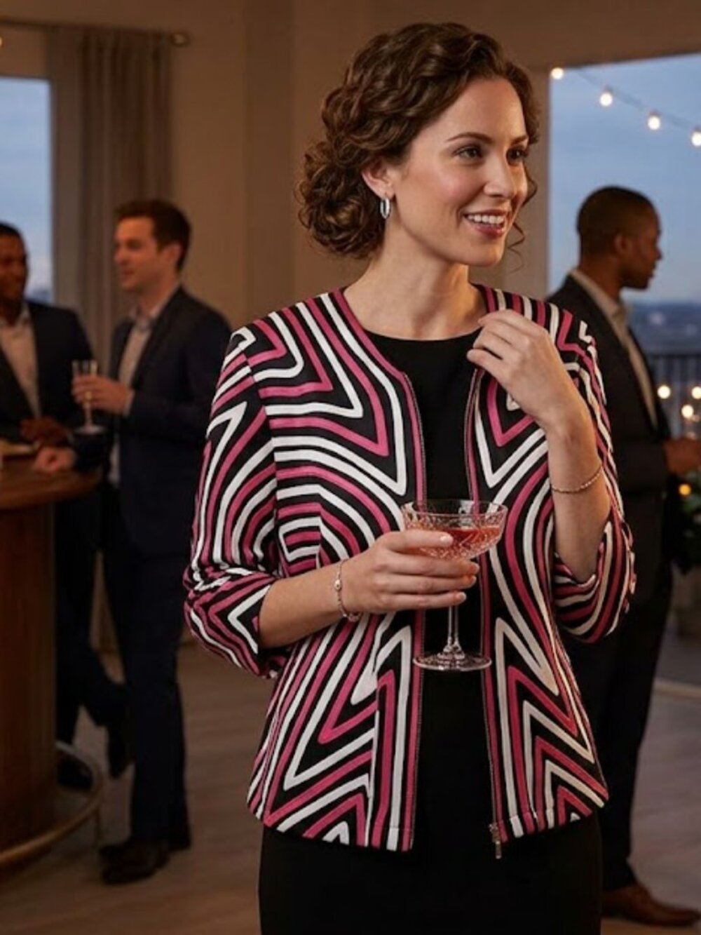 Breathtaking Evening Cocktail Zip Up Jacket